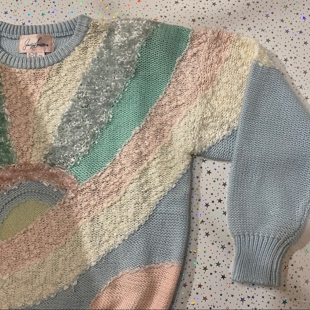 Vintage Jocelyn Smith Pastel Kawaii Embellished Sweater
